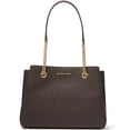 thumbnail image 1 of Michael Kors Women's Teagen Signature Logo Small Shoulder Bag (Brown), 1 of 2