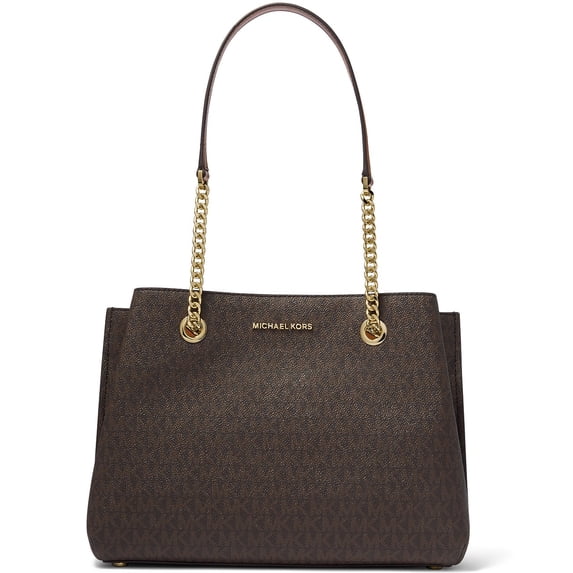Michael Kors Women's Teagen Signature Logo Small Shoulder Bag (Brown)