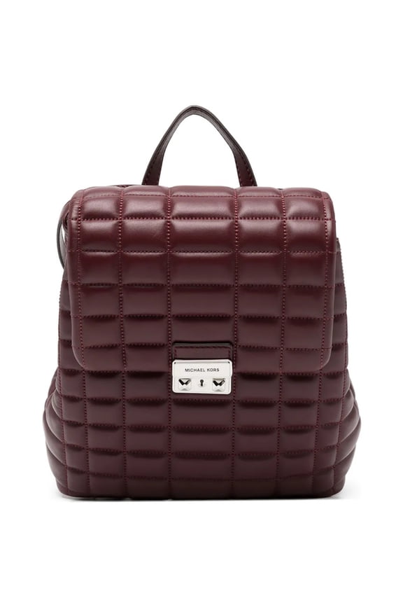 Womens Tribeca Small Quilted Leather Backpack (Oxblood)