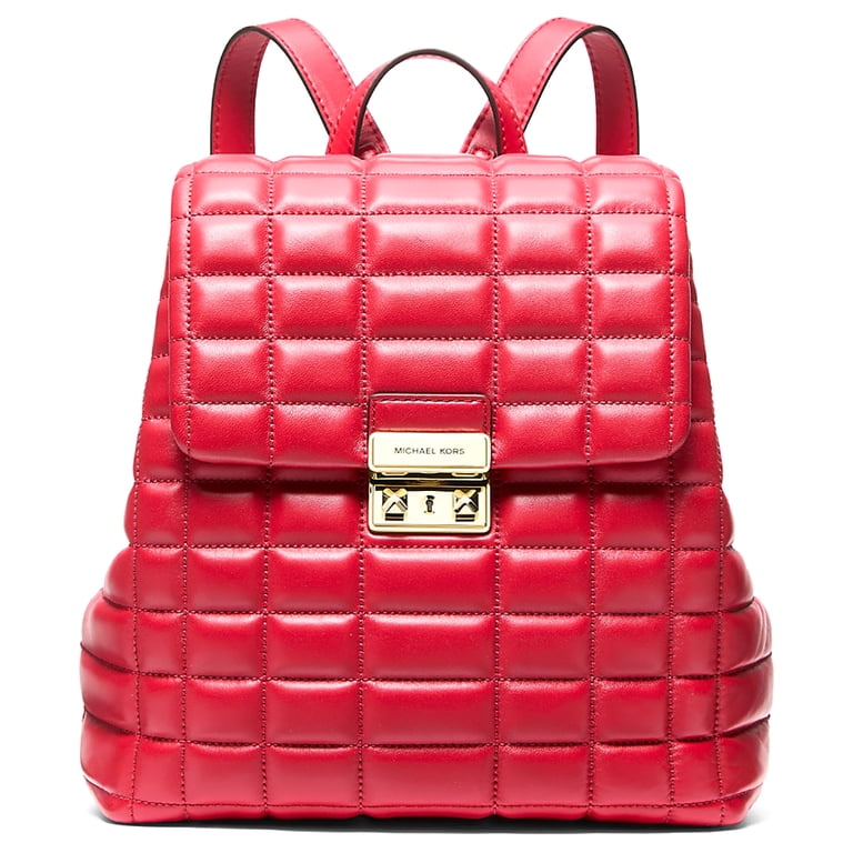 MICHAEL Michael Kors Tribeca Small Quilted Leather Backpack in Oxblood - NWT Tribeca Small Quilted Leather Backpack in CRIMSON - Sale  main image 2