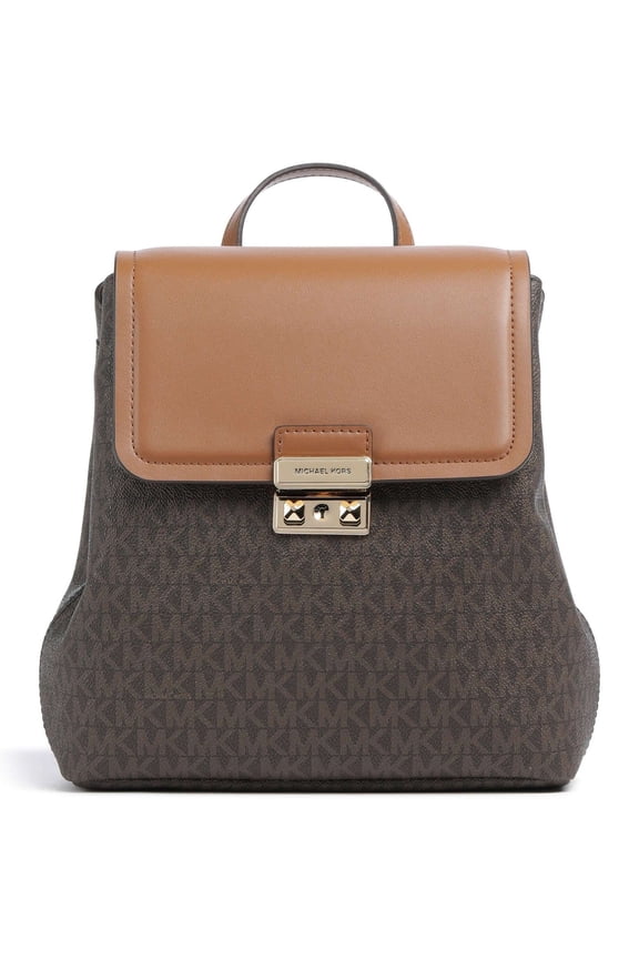 Womens Tribeca Small Signature Logo Backpack (Brown)