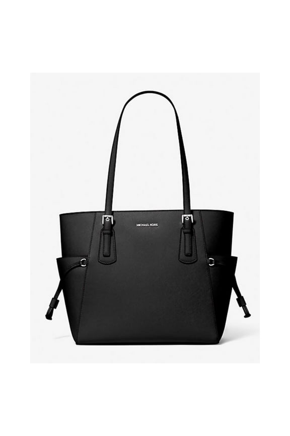 Women's Voyager Large Saffiano Leather Tote Bag (Black) 35S5SV6T7L-001