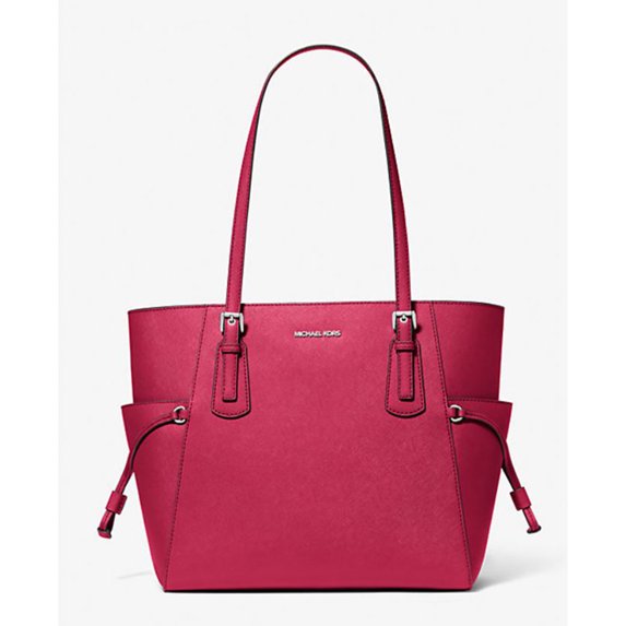 Michael Kors Women's Voyager Large Saffiano Leather Tote Bag (DK Raspberry) 35S5SV6T7L-984
