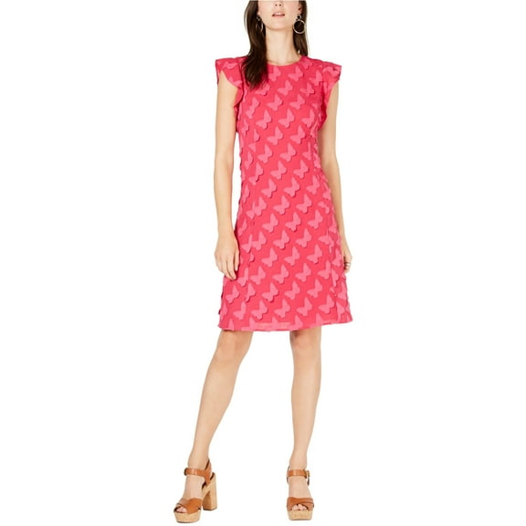 Michael Kors Womens Butterfly Sheath Dress, Pink, XX-Small