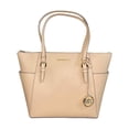 Michael Kors Charlotte Large Top Zip Tote Bag, Saffiano Leather, Camel