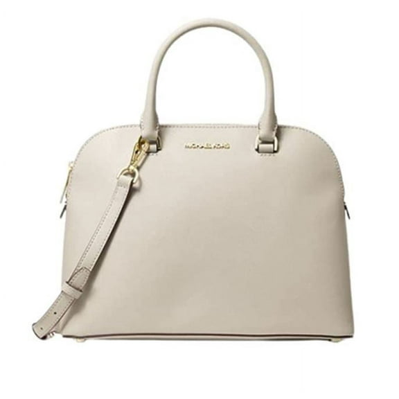 Michael Kors Womens Cindy Leather Dome Satchel (Light Cream)