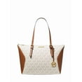 thumbnail image 1 of Michael Kors Womens Coraline Large Logo and Leather Tote Bag (Vanilla) MK Signature, 1 of 3