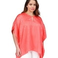thumbnail image 1 of Michael Kors Womens Fleur Jacquard Chain Tunic Blouse, Red, Plus Size, 2X, 1 of 1