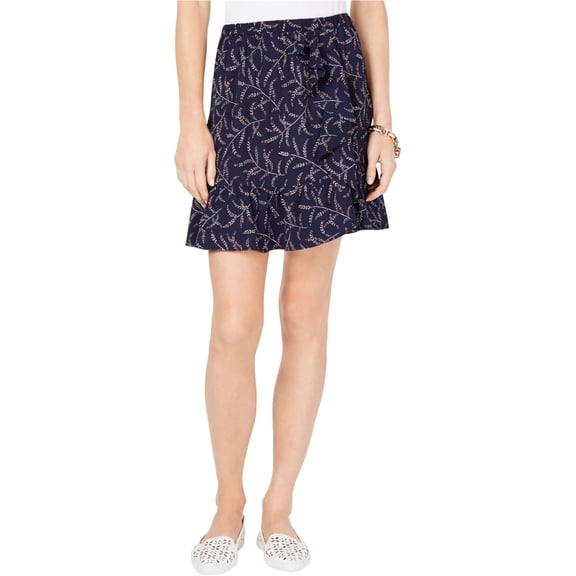 Michael Kors Womens Flounce Trim Tiered Skirt, Blue, Petite, PS