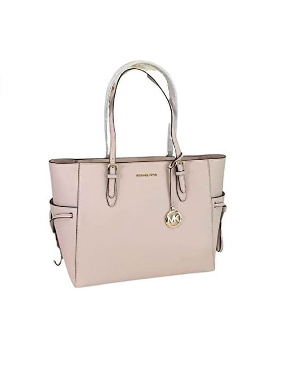 Womens Gilly Large Drawstring Zip Tote Bag Powder Blush Saffiano Leather