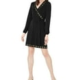 thumbnail image 1 of Michael Kors Womens Grommet Detail A-line Dress, Black, Petite, PS, 1 of 1