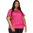 thumbnail image 1 of Michael Kors Womens Jacquard Stain Snakeskin Ruffled Blouse, Pink, Plus Size, 3X, 1 of 1