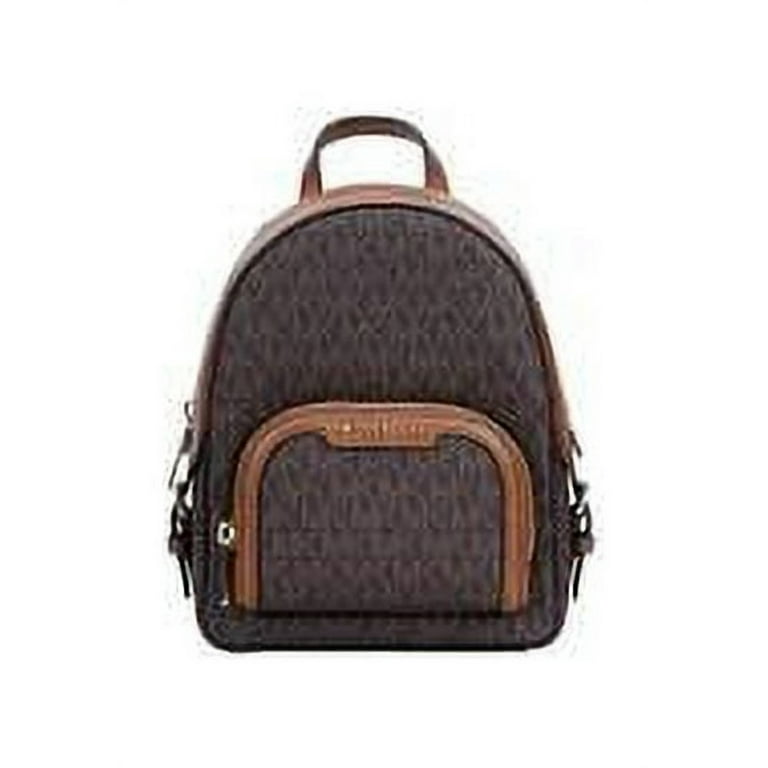MICHAEL KORS ブラウンバックパック Michael Kors Jaycee XS Signature PVC and Leather Sling