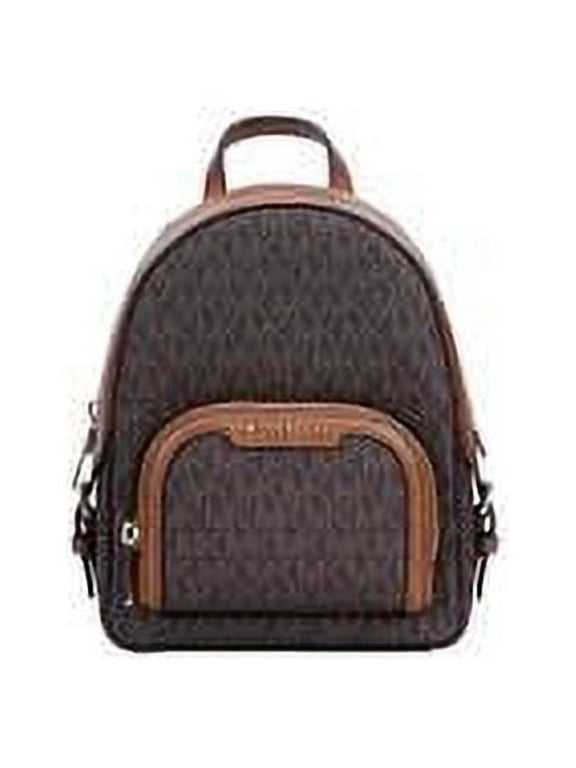 Jaycee Mini XS Brown Signature PVC Zip Pocket Shoulder Backpack Women's Bag