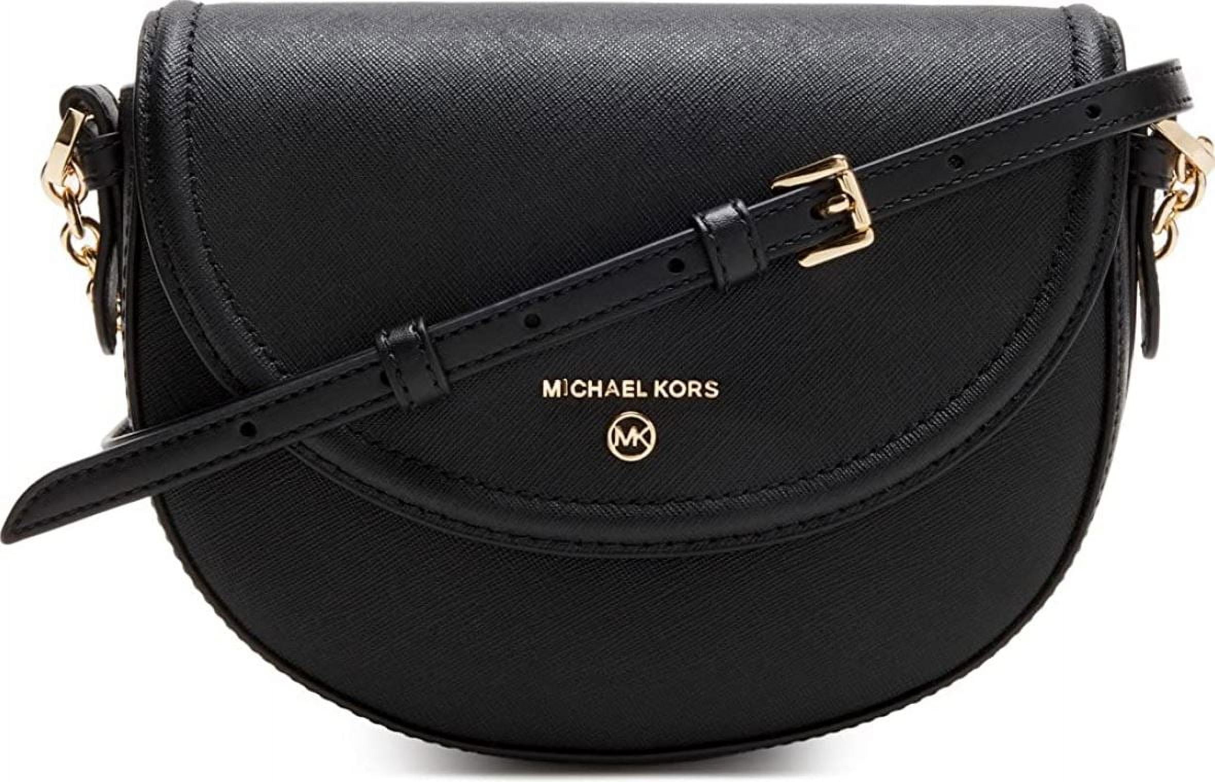 Michael Kors Women's Large Saffiano Leather Dome Crossbody Bag - Black 