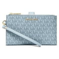 thumbnail image 1 of Michael Kors Womens Jet Set Double Zip Wristlet Pale Blue One Size 32H1GJ6W9V-487, 1 of 1