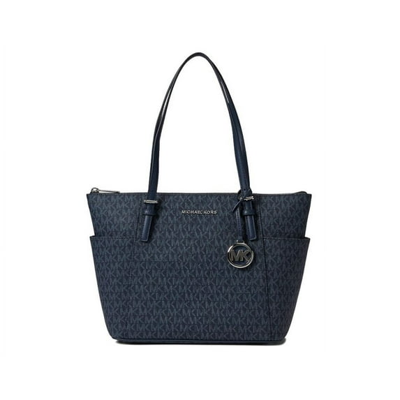Michael Kors Womens Jet Set Item East/West Top Zip Tote Admiral/Pale Blue One Size MK Signature