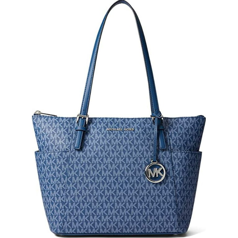 Michael Kors 'jet Set Travel' Saffiano Leather Top Zip Tote in Blue
