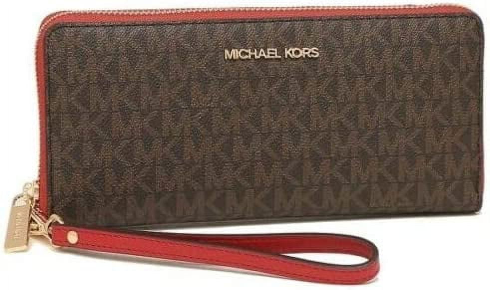 Michael Michael Kors Jet Set Zip Continental Wallet In Red