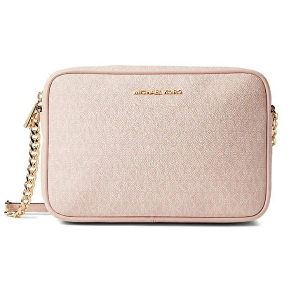 Michael Kors Womens Jet Set Large East/West Crossbody Smokey Rose One Size MK Signature