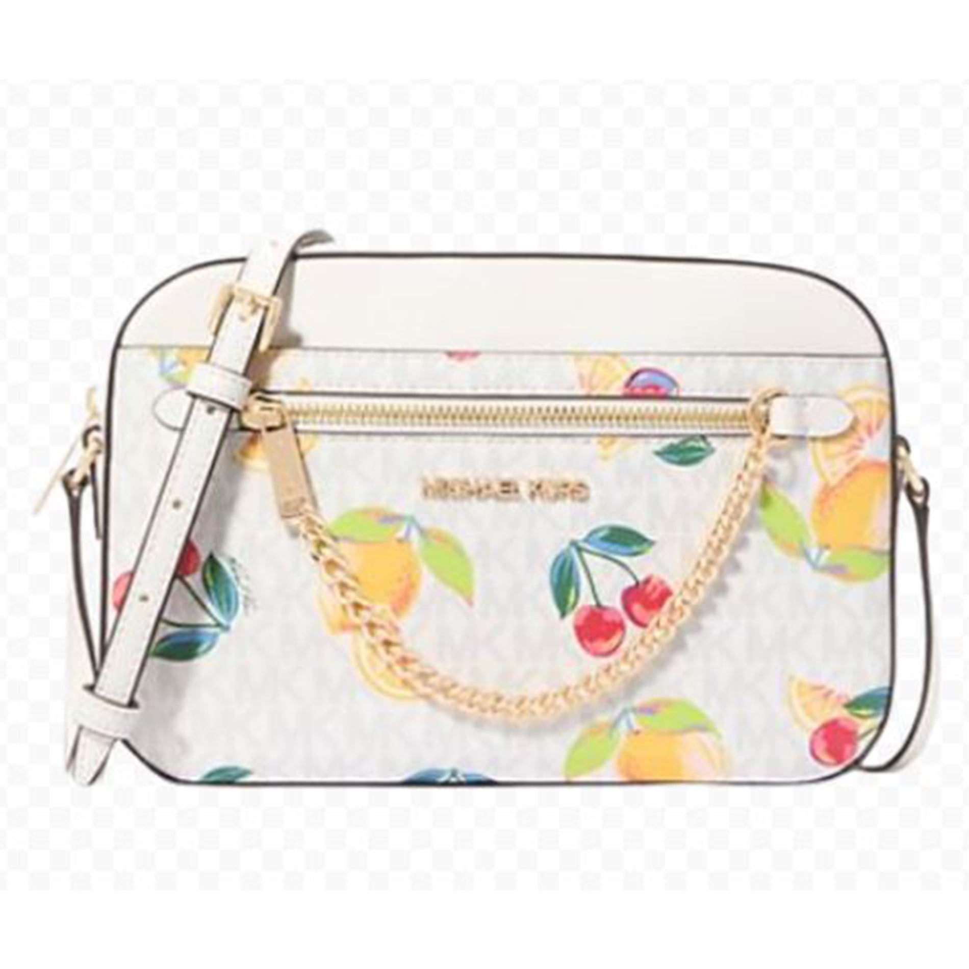 Michael Kors Womens Jet Set Large Fruit Print Logo Crossbody Bag
