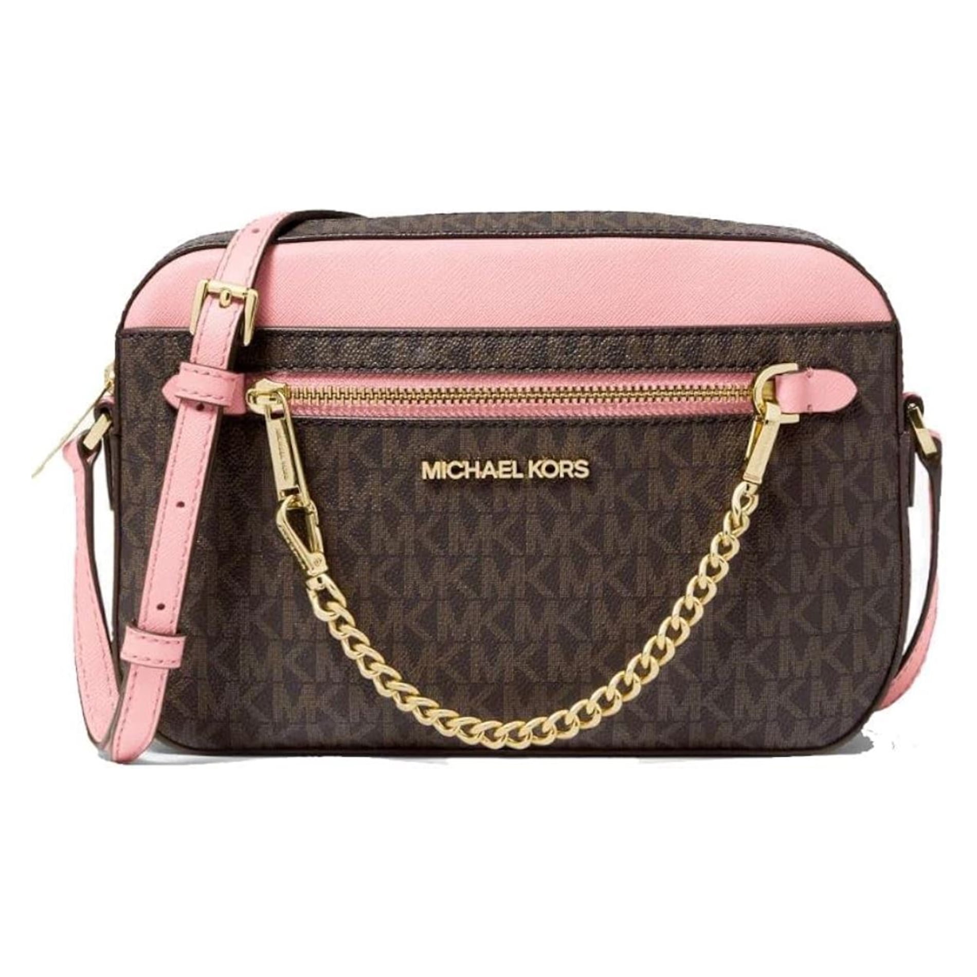 Michael Kors Jet Set Large Leather Crossbody Bag (Primrose)