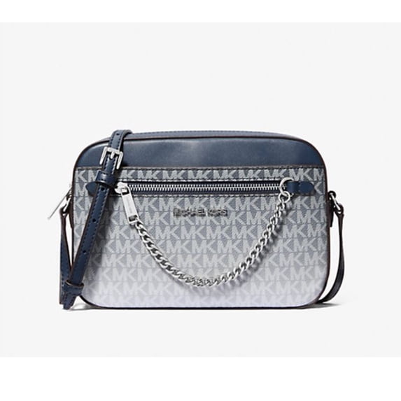 Michael Kors Womens Jet Set Large Ombré Signature Logo Crossbody Body 35R5STTC9V-Navy