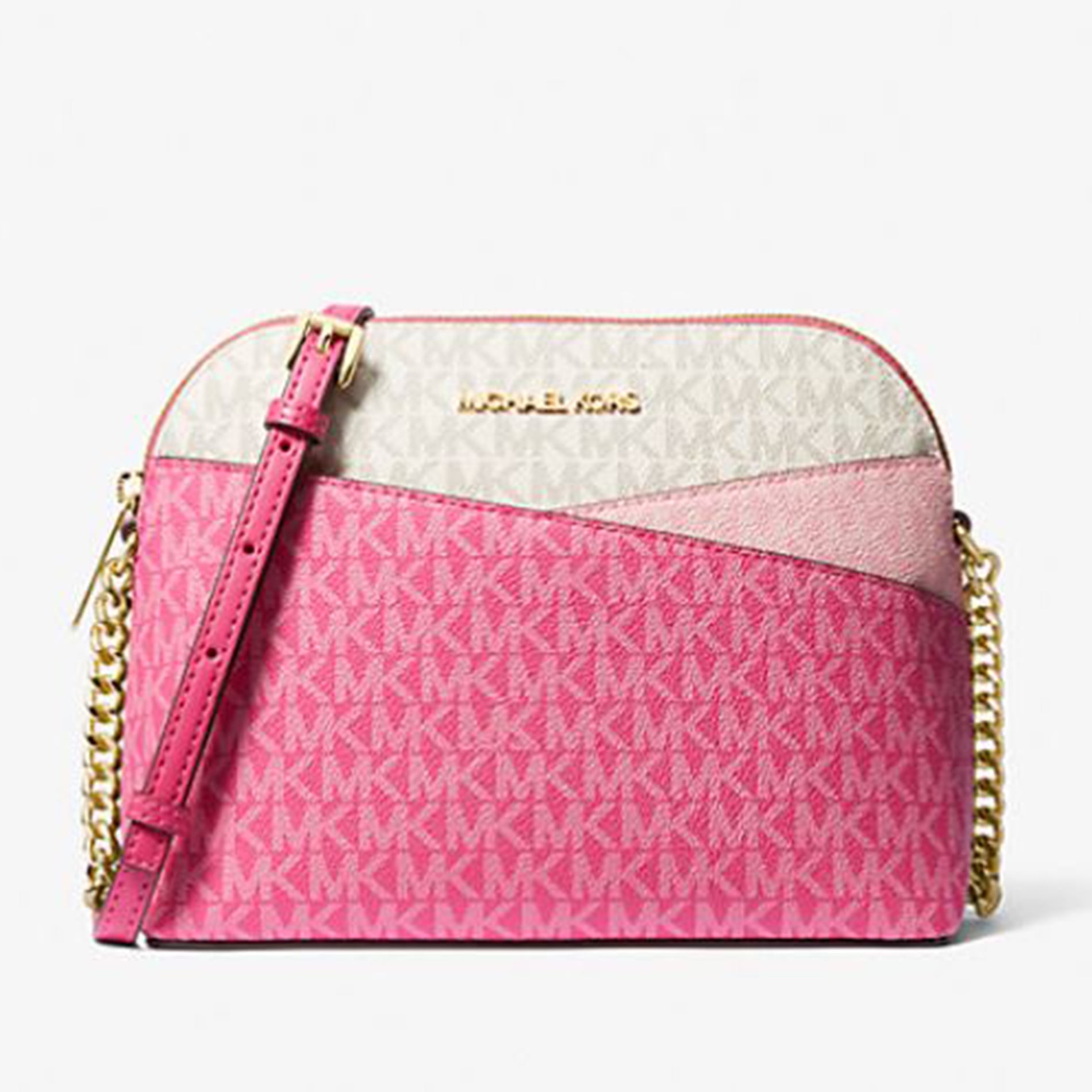 Michael Kors Women's Jet Set Medium Dome Crossbody Leather Purse