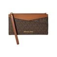 thumbnail image 1 of Michael Kors Womens Jet Set Medium Logo Crossover Wristlet (Brown) Mk Signature, 1 of 2
