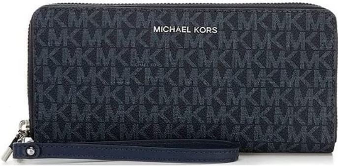 Michael Kors Mens Jet Set Money Piece Canvas Coated Bifold Wallet Black  Small