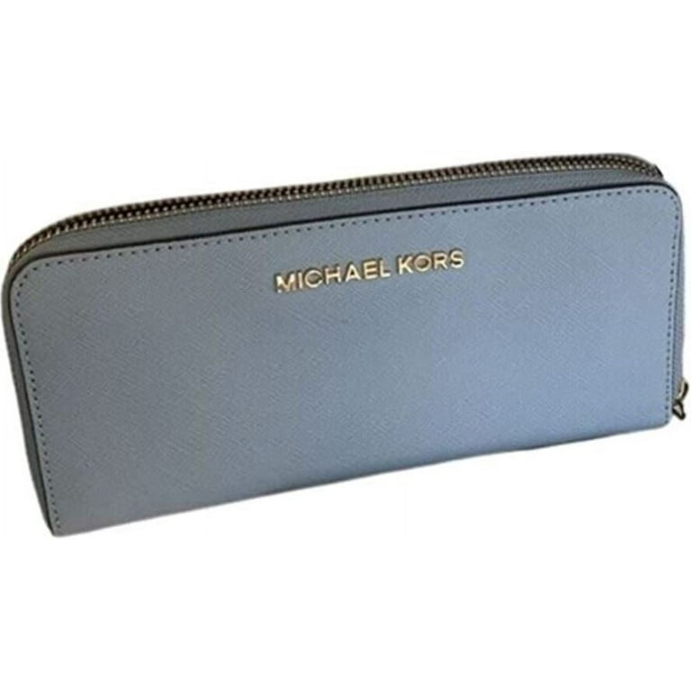 Michael Kors Womens Jet Set Travel Continental Zip Around Leather Wallet  Wristlet 35T7Gtve7L-Palbl (Pale Blue) 