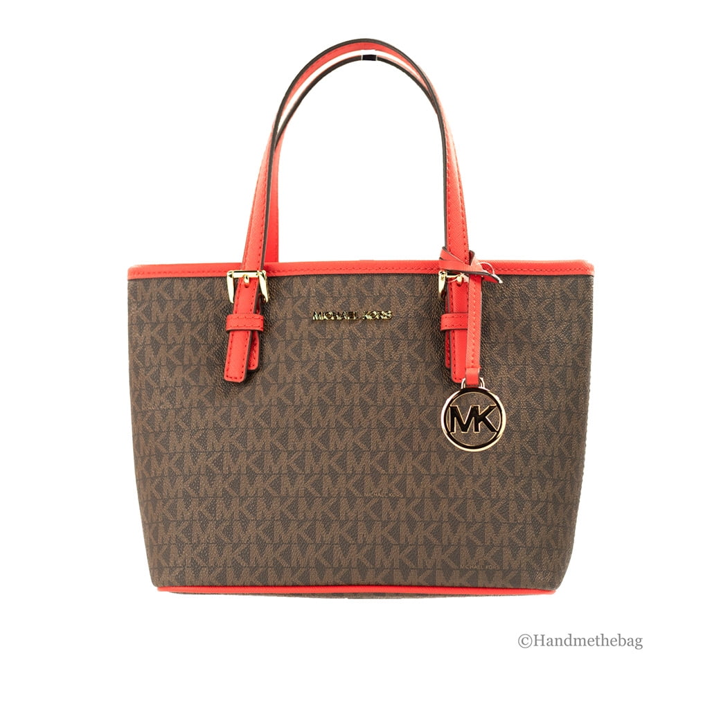 Michael Kors Womens Jet Set Travel Extra-Small Logo Top-Zip