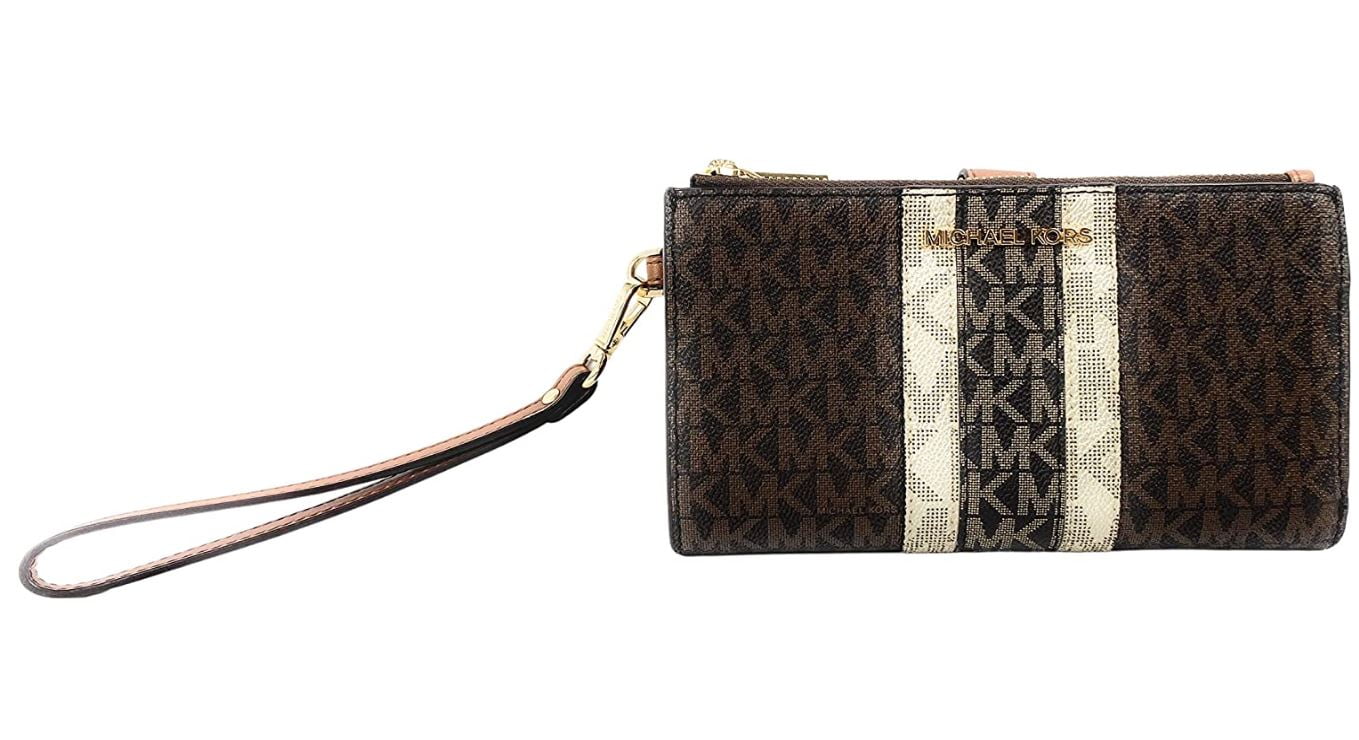 Michael Kors Signature Canvas Large Double Zip Wristlet in Luggage Multi in Nepal at NPR 0 Rating 5