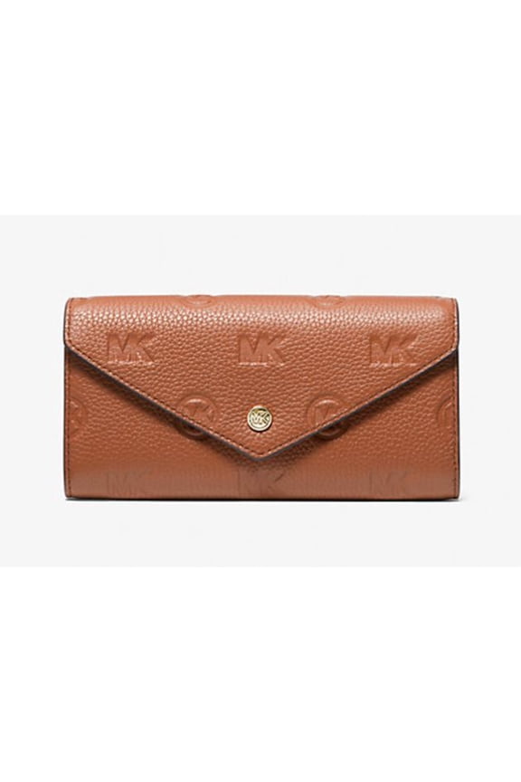 Womens Jet Set Travel Large Logo Embossed Leather Envelope Wallet (Luggage) 35F3GTVE7T-230