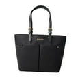 thumbnail image 1 of Michael Kors Womens Jet Set Travel Medium Double Pocket Tote Black/SIlver 35F3GTVT8B-001, 1 of 8