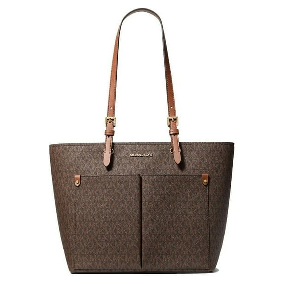 Michael Kors Womens Jet Set Travel Medium Double Pocket Tote Mocha 35H3GTVT8B-mocha