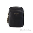 thumbnail image 1 of Michael Kors Womens Jet Set Travel Medium Leather Crossbody Bag, 35H3GTVC2L-001 Solid Black/Gold, 1 of 5