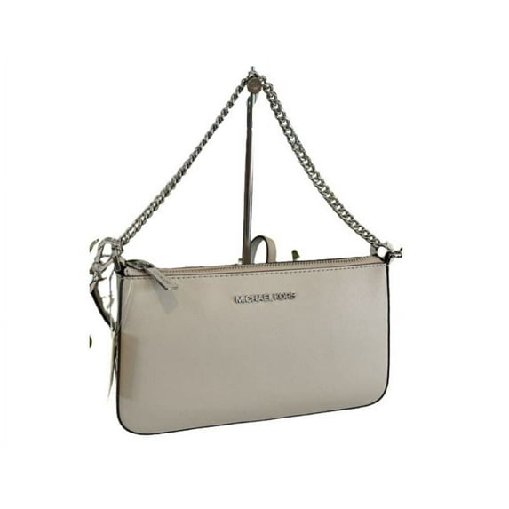 Michael Kors Womens Jet Set Travel Medium Pouchette Crossbody Bag (Light Sand)