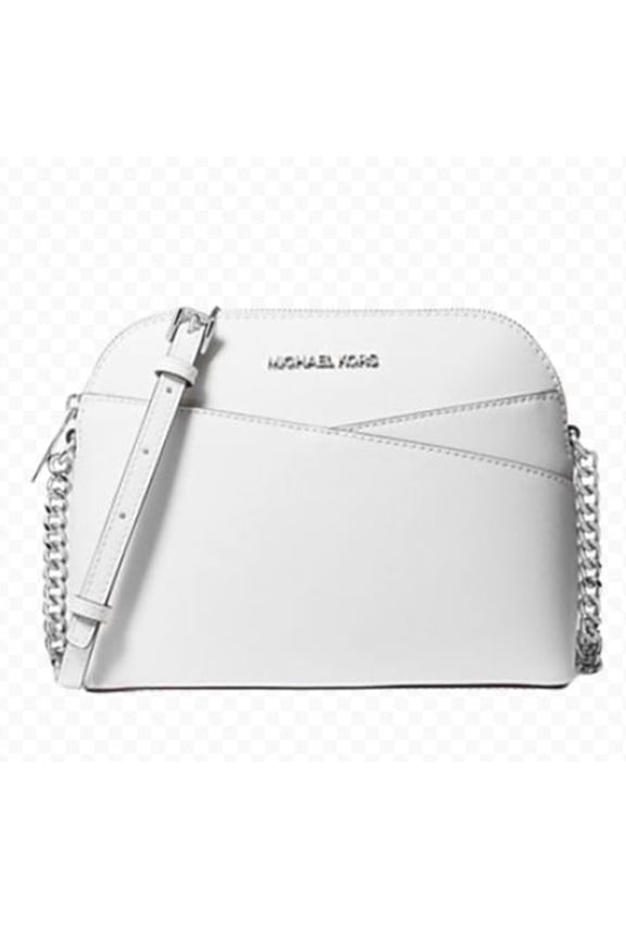 Womens Jet Set Travel Medium Saffiano Leather Dome Crossbody Bag 35T2STVC6T-Opwhite