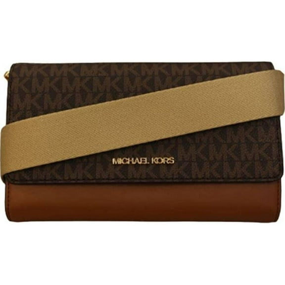Michael Kors Womens Jet Set Travel Multifunction Phone Crossbody Bag 35S2GTTC7B-847 (Brown/Brown)