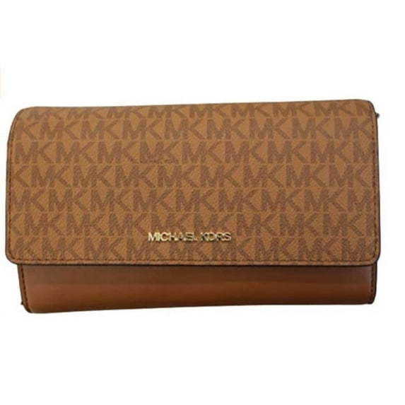 Michael Kors Womens Jet Set Travel Multifunction Phone Crossbody Bag (Luggage Multi) Mk Signature