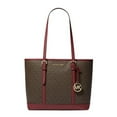 thumbnail image 1 of Michael Kors Womens Jet Set Travel Small Logo Top-Zip Tote Bag 35S0GTVT1V-dkcherry, 1 of 1