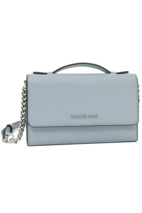 Womens Jet Set Travel Snap Closure Multifunction Phone Case/Holder Crossbody Bag (Pale Blue)