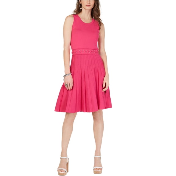Michael Kors Womens Laced Sweater Dress, Pink, X-Large