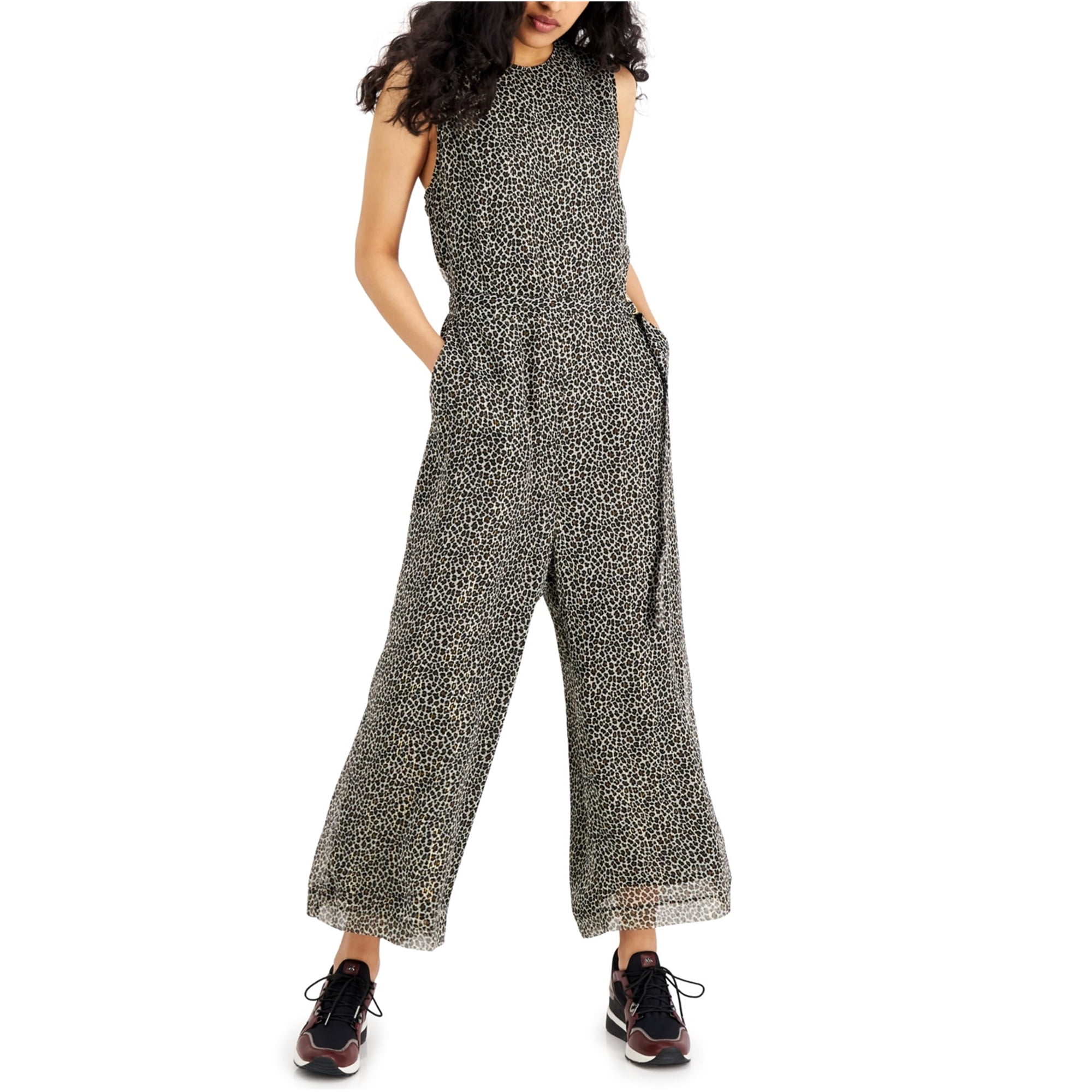 Michael kors jumpsuit brown cheap