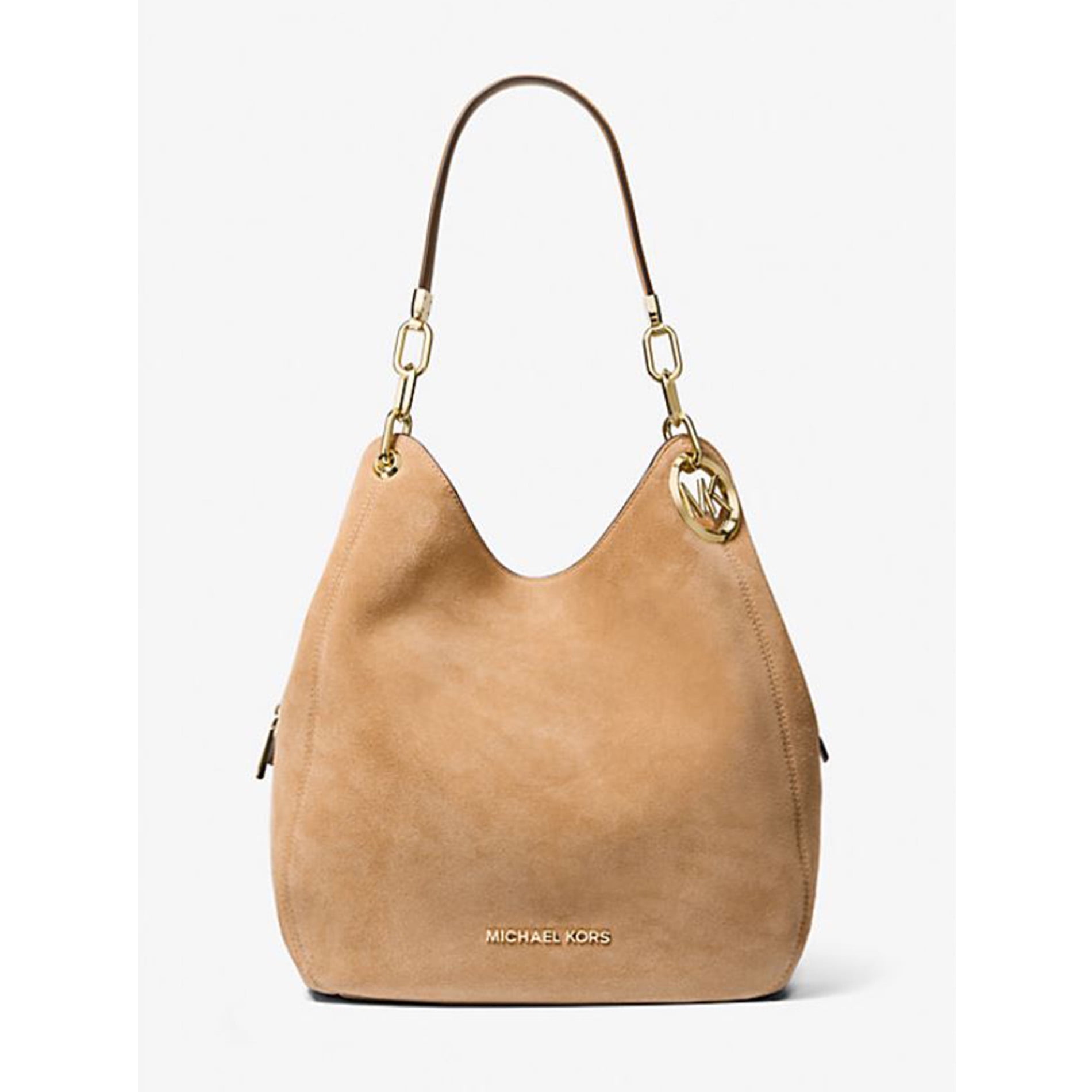 New Original Michael Kors Womens Lillie Large Suede Shoulder Bag
