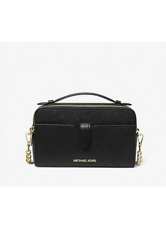 Womens Medium Double Zip Phone Crossbody 35F2GTTC2L-001 (Black)