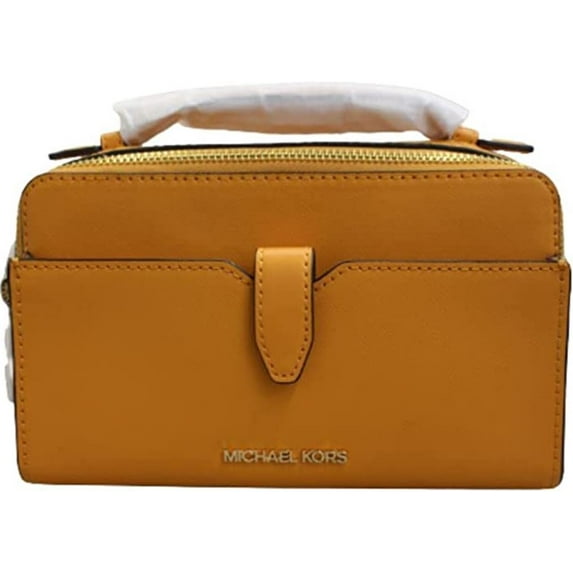 Michael Kors Womens Medium Double Zip Phone Crossbody 35F2GTTC2L-honey (Honeycomb)