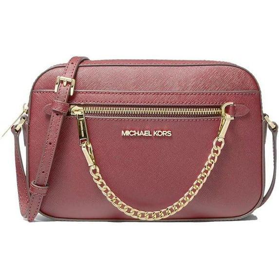 Michael Kors Womens Medium Logo Convertible Crossbody Bag (Dark Cherry) 35S1GTTC7L-dkcherry