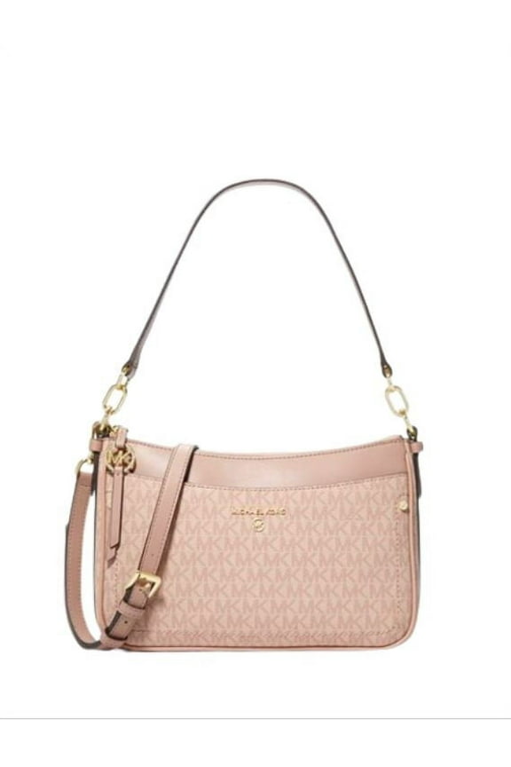 Womens Medium Top Zip Pochette CrossBody (Ballet) MK Signature